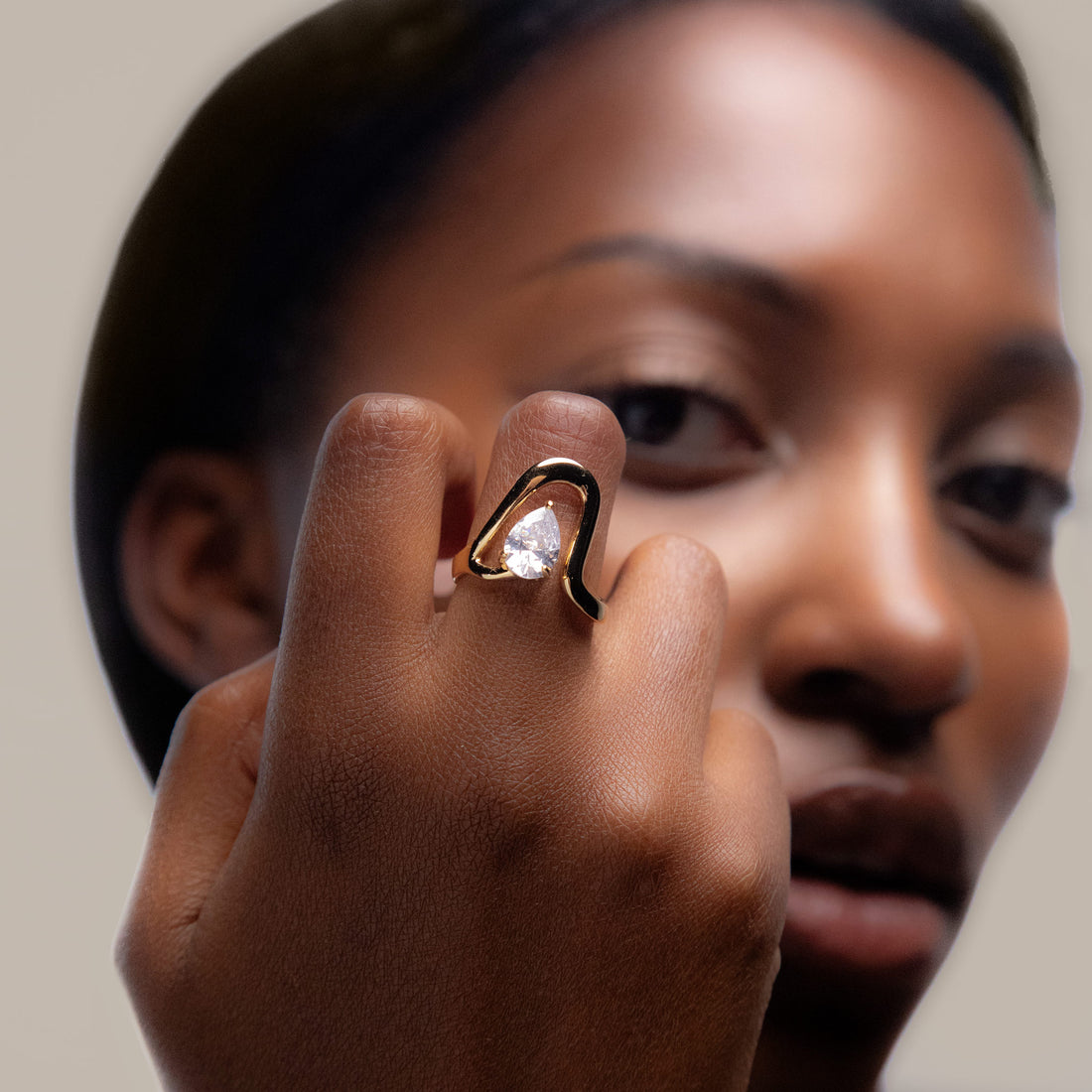 Minos Crystal Band Ring in Gold