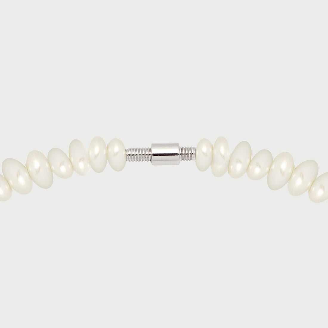 Internal Pearl Choker Necklace in Silver