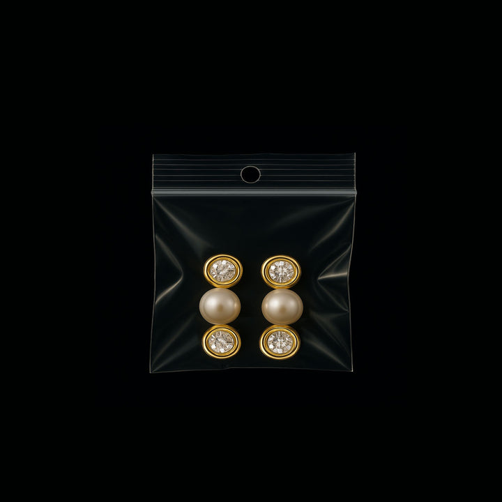 POTOSKA x YOJ Mlvo Mini Pearl Stud Earring in Gold