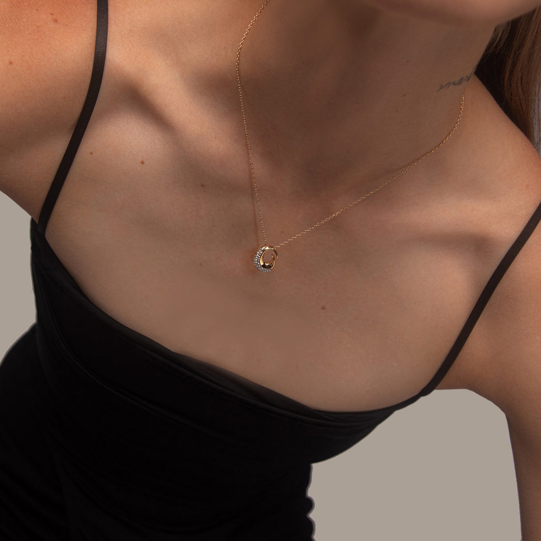 POTOSKA x YOJ Insignia Pave Necklace in Gold