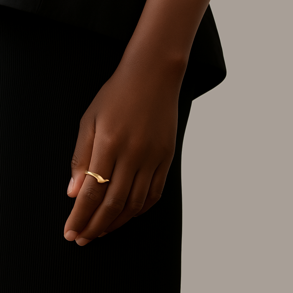 14ct Yellow Gold Pouble Wave Skinny Ring