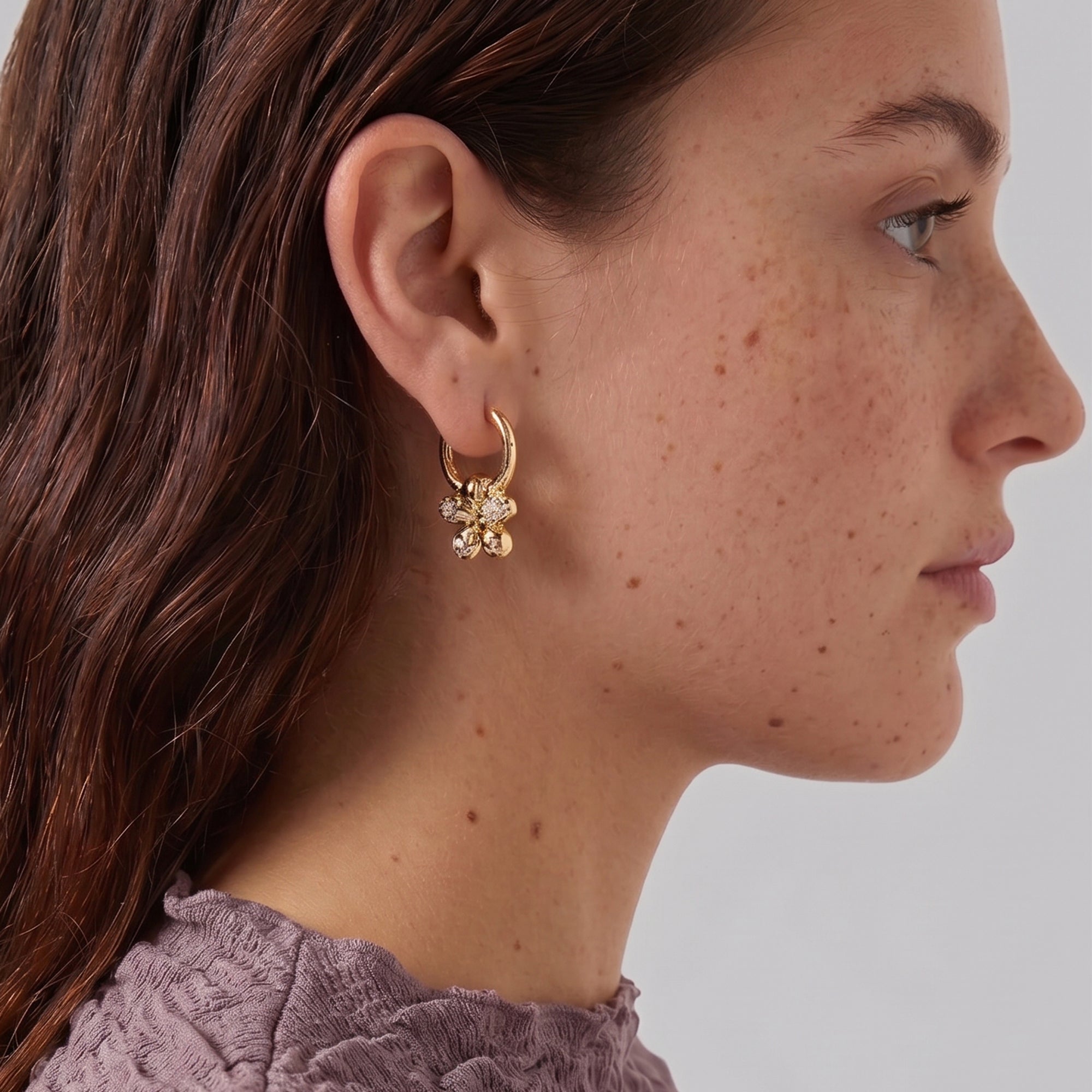 Luna Mini Crystal Hoop Earring in Gold