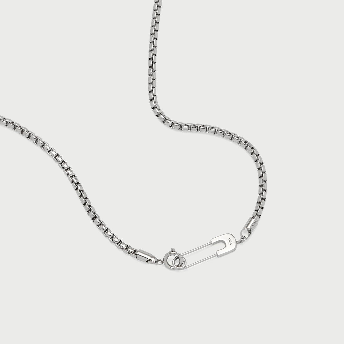 Pin Box Chain Necklace in Silver