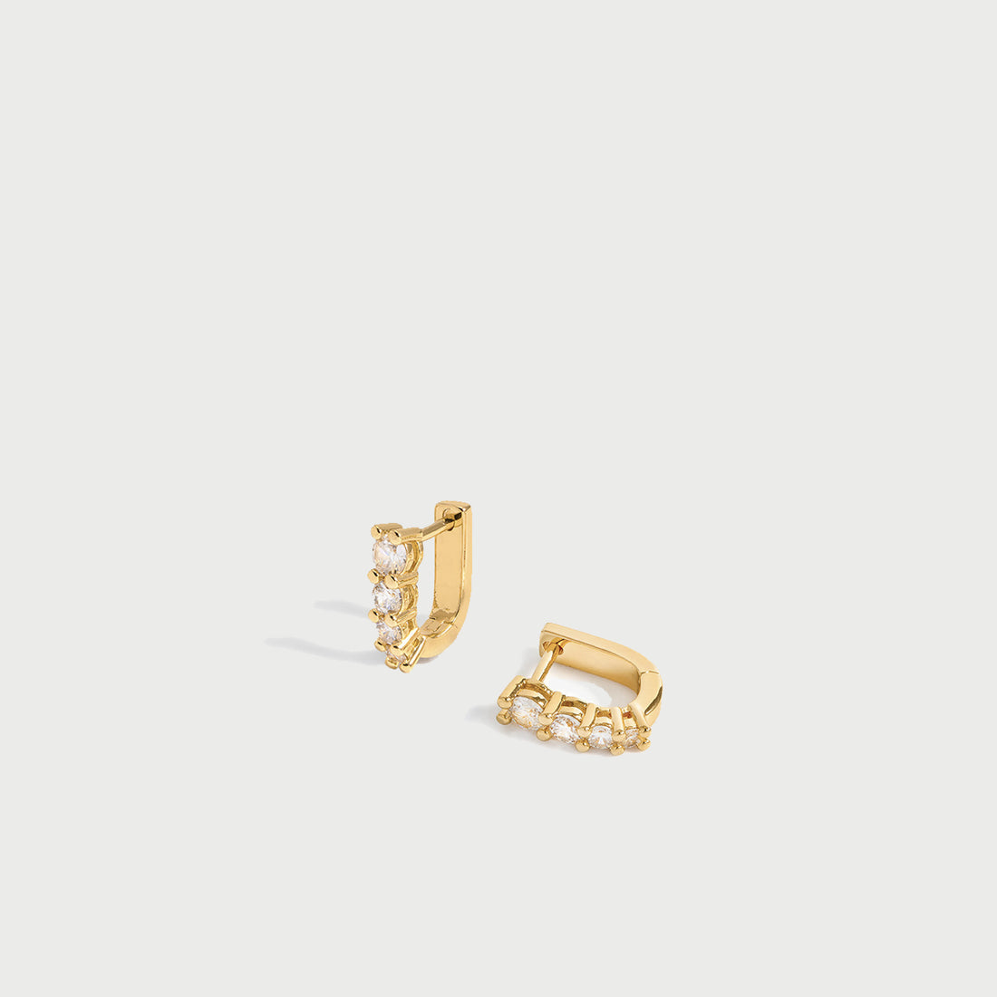 Marlo Mini Crystal Hoop Earrings in Gold