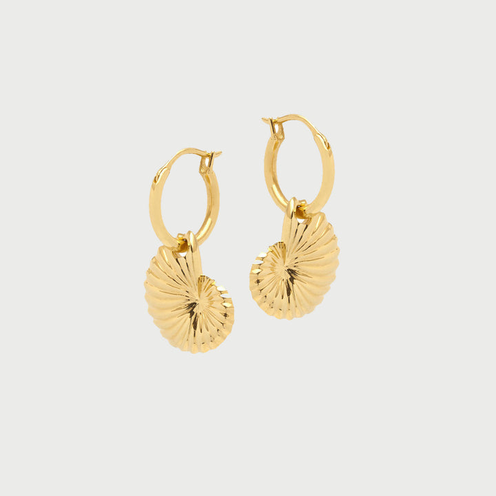 Moro Charm Hoop Earrings in Gold