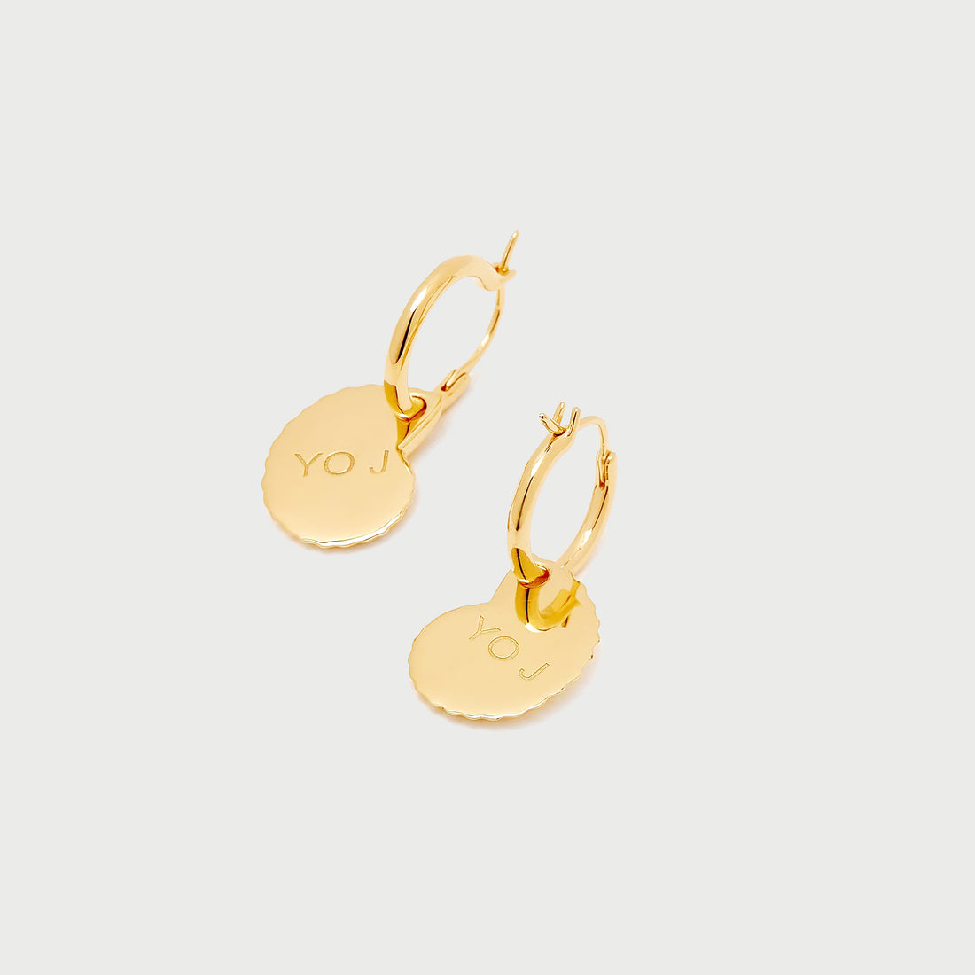 Moro Charm Hoop Earrings in Gold