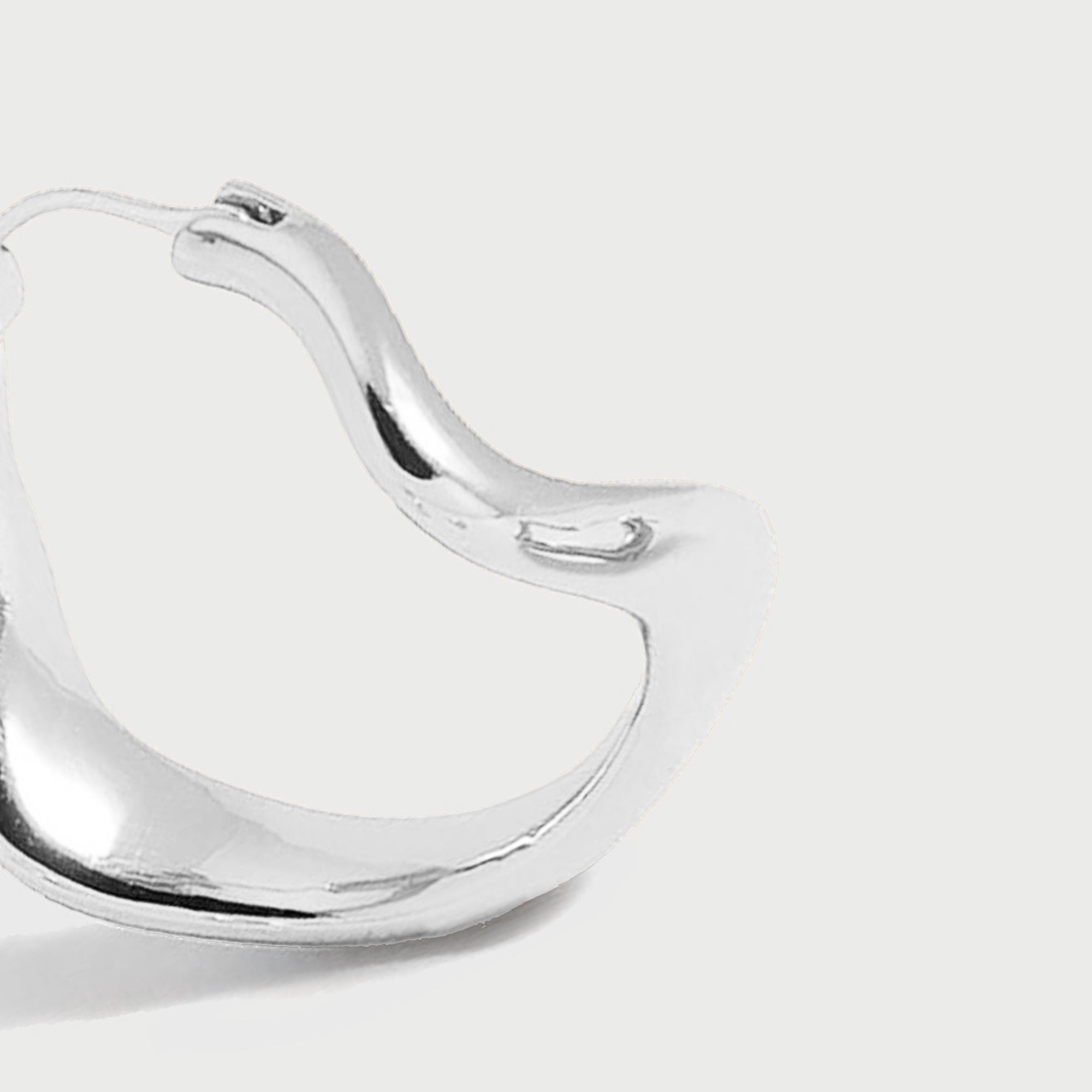 Curved Maxi Hoop Earrings in Silver