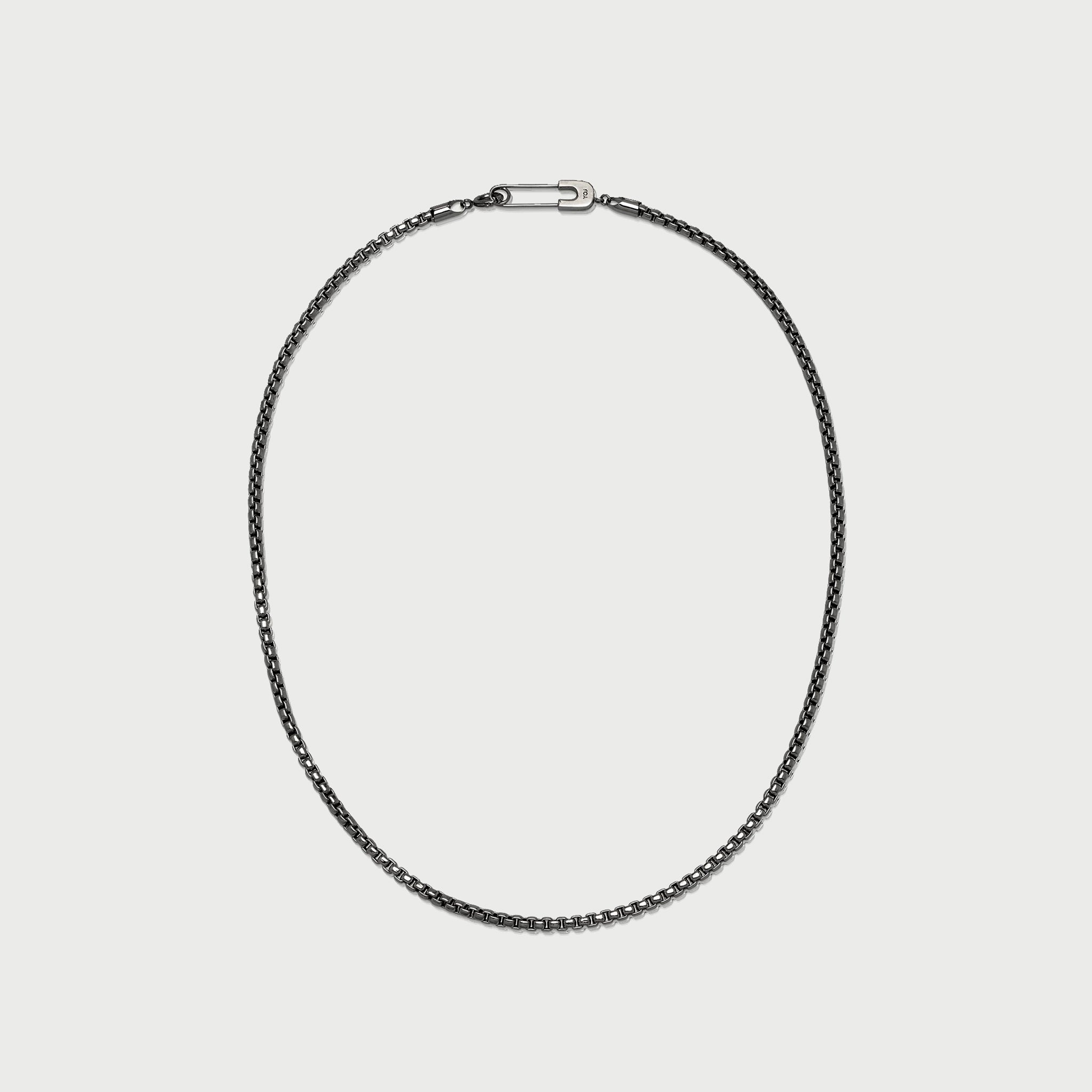 Pin Box Chain Necklace in Gunmetal