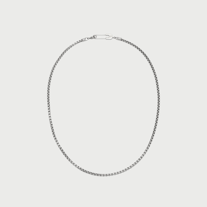 Pin Box Chain Necklace in Silver