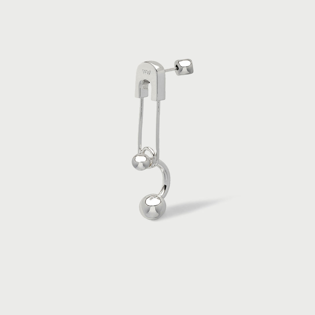 CUTOUT x YOJ Mini Pin Stud Earring in Silver