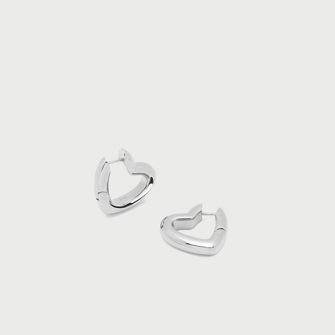 Loff Mini Heart Hoop Earrings in Silver