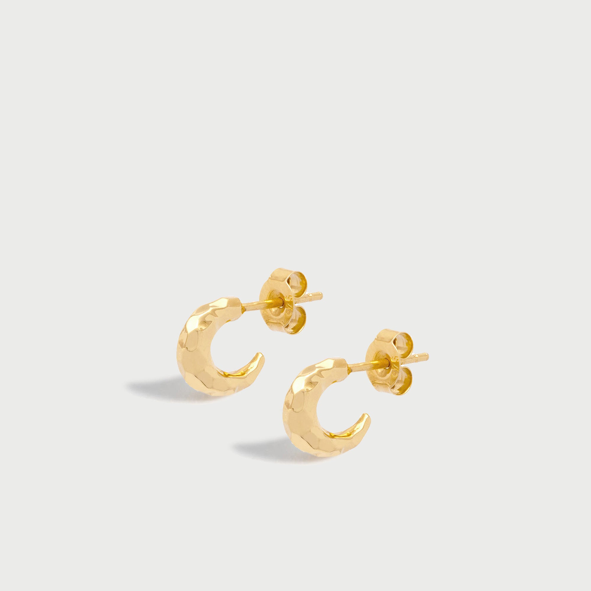 Aalto Mini Hammered Hoop Earrings in Gold