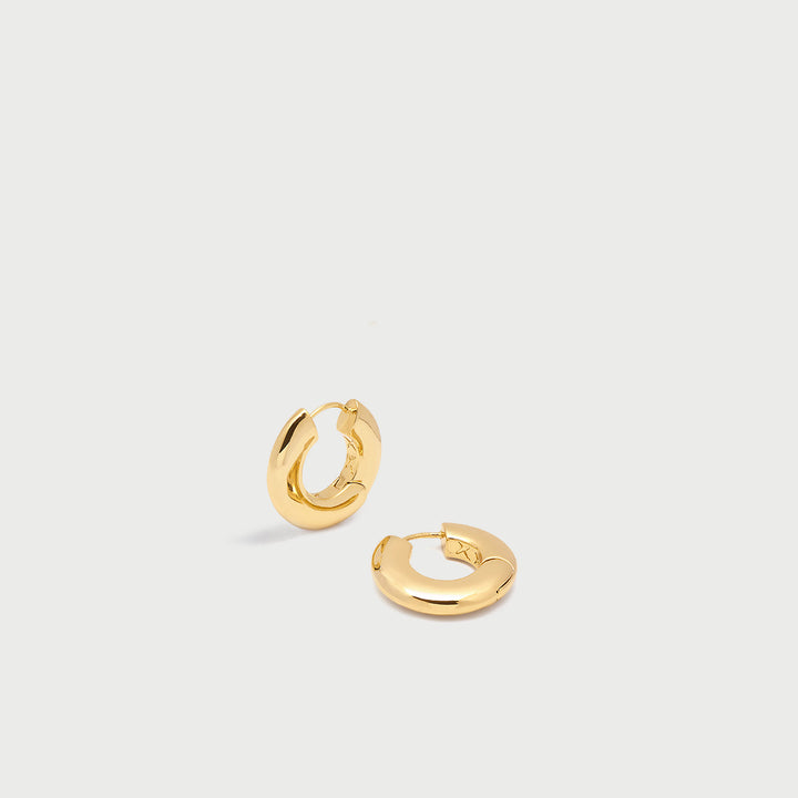 Sirso Midi Chubby Hoop Earrings in Gold