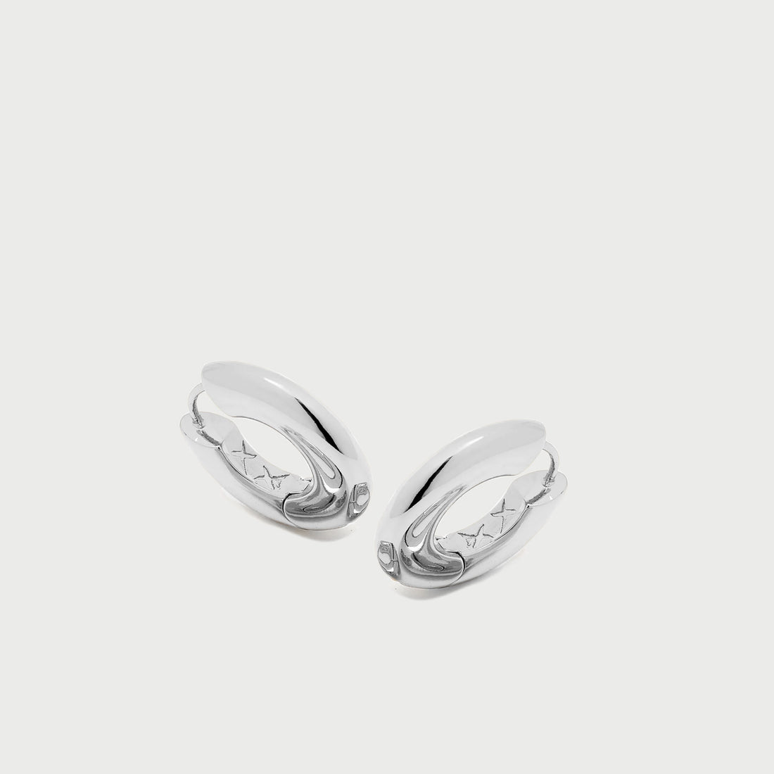 Sirso Maxi Chubby Hoop Earrings in Silver