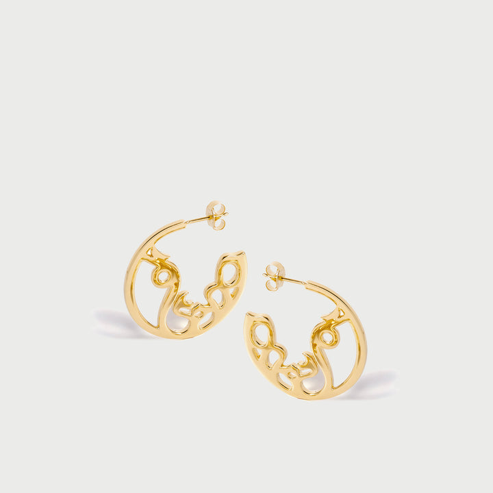 Snake Maxi Hoop Earrings in Gold