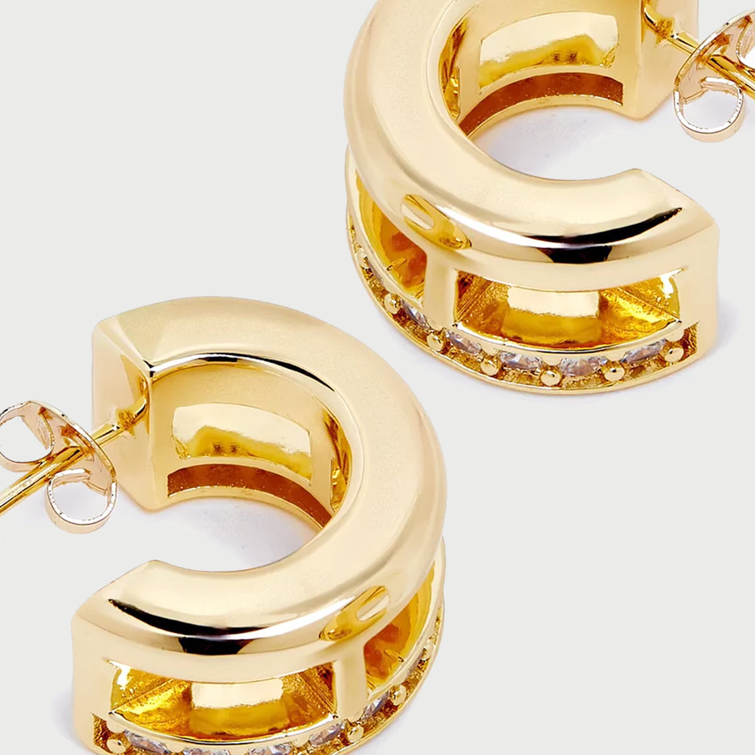 POTOSKA x YOJ Midi Pave Bar Hoop Earrings