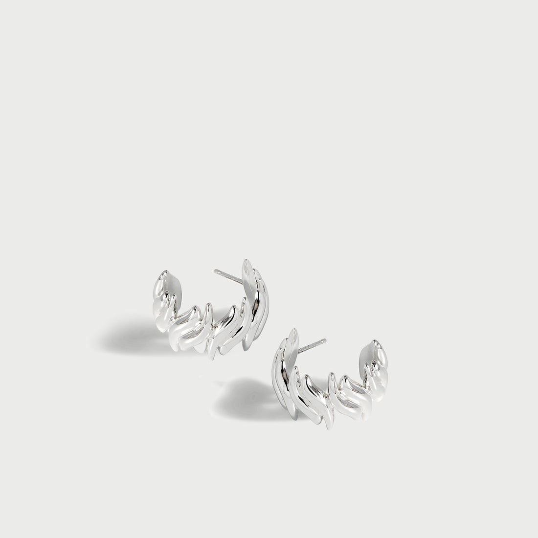 Maxi Claw Hoop Earrings in Silver