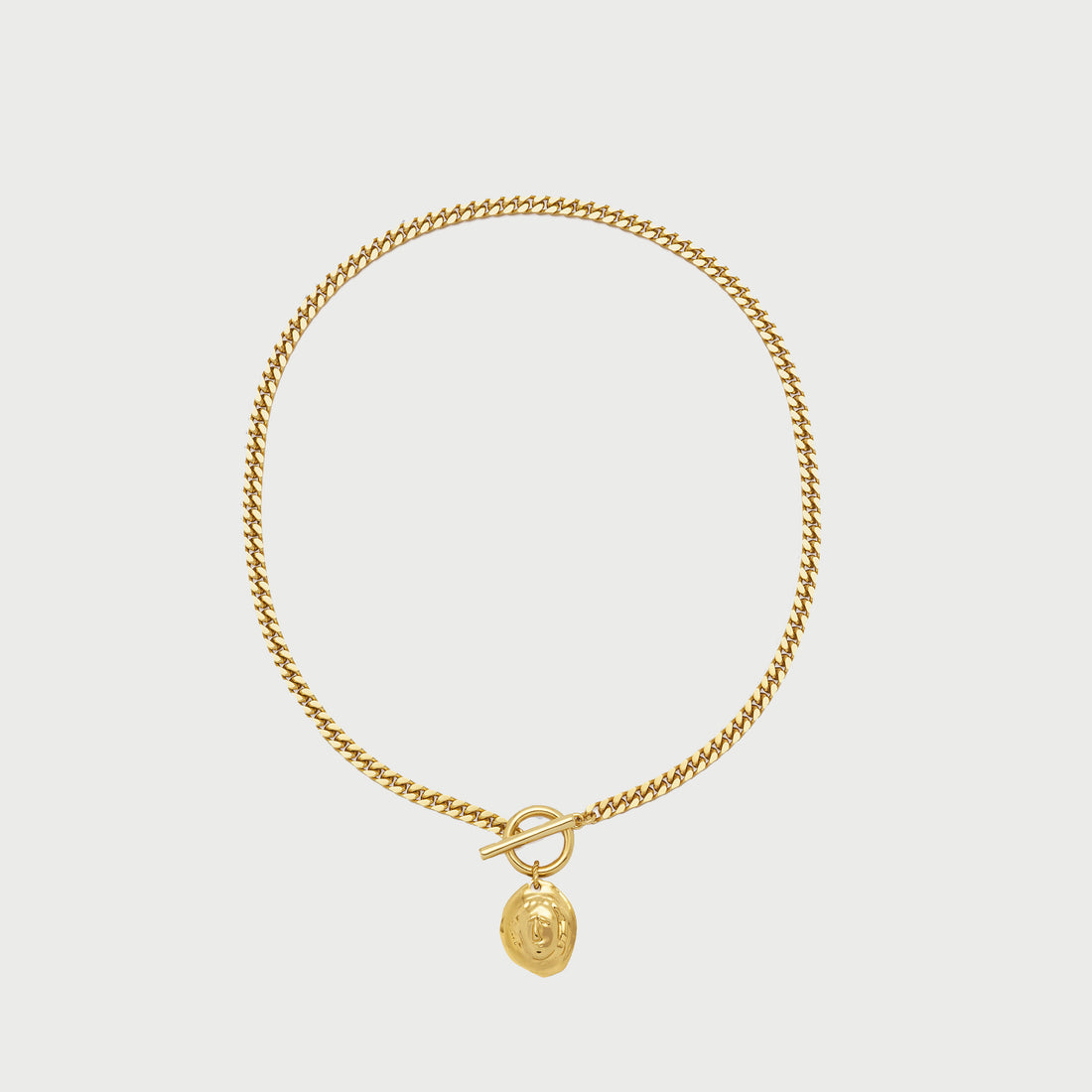 Eleni Mini Curb T-Bar Necklace in Gold