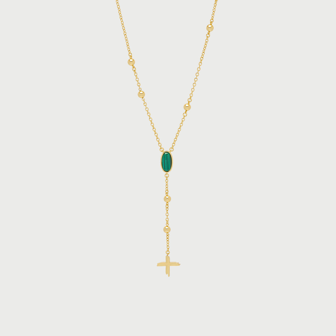 Rose Malachite Stone Necklace in Gold
