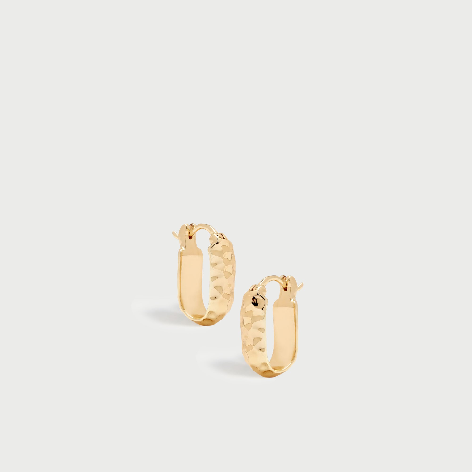 Sanu Soft Hammered Mini Hoop Earrings in Gold