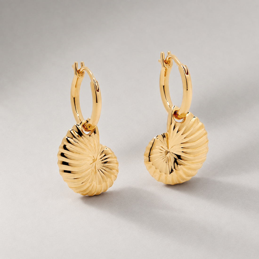 Moro Charm Hoop Earrings in Gold