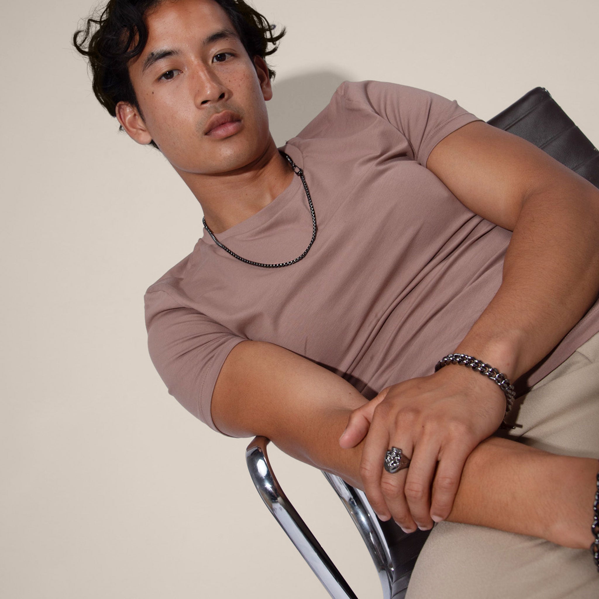 Pin Box Chain Necklace in Gunmetal