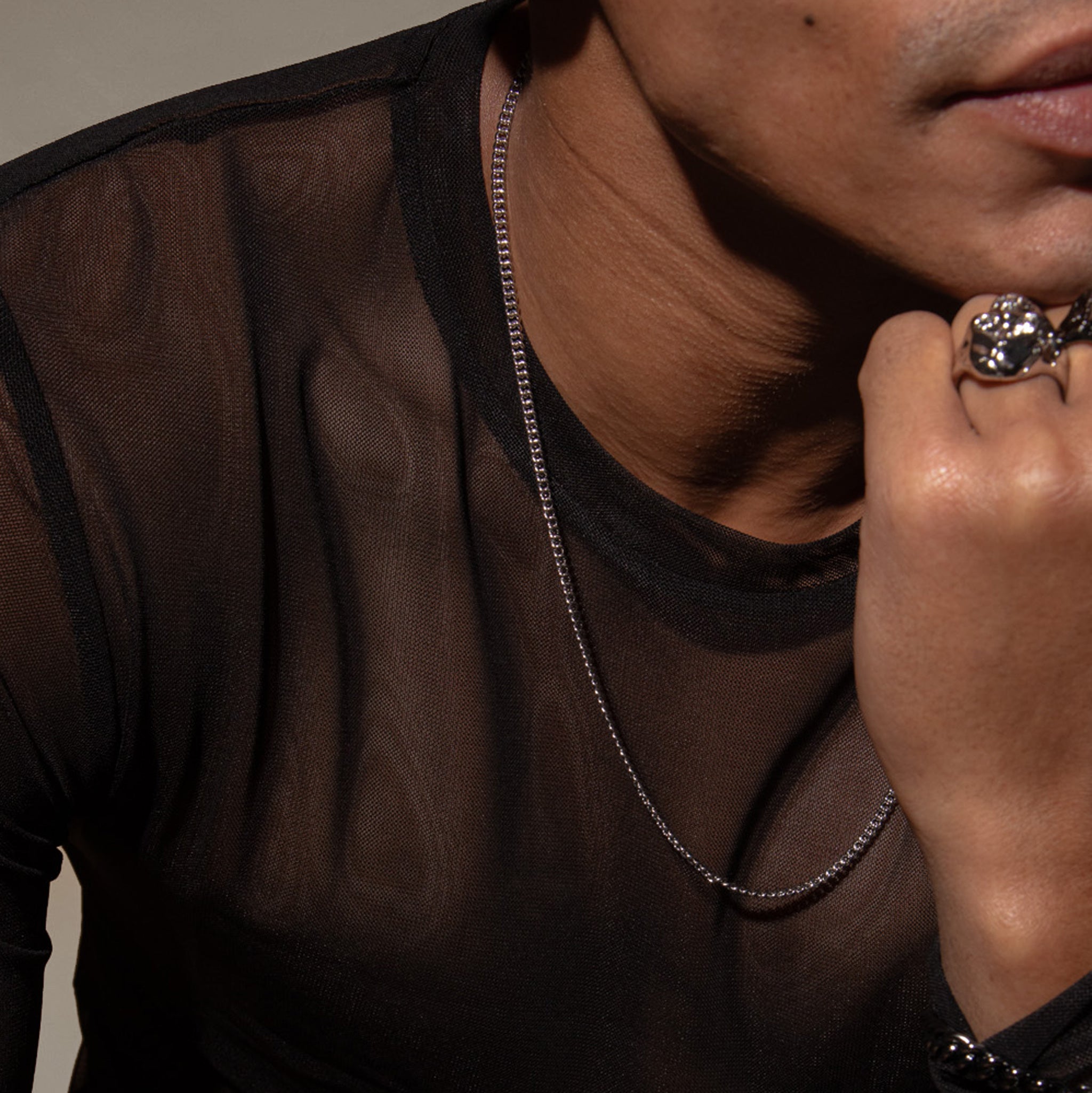 Curb Chain Necklace in Silver