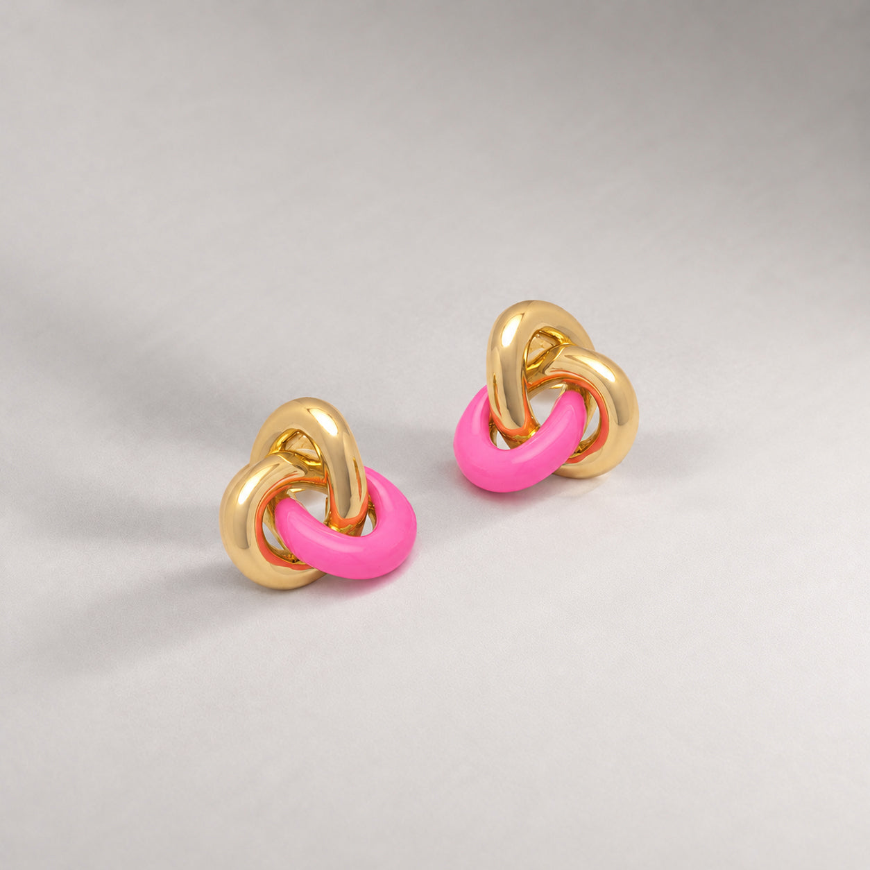 Kalno Midi Studs in Gold and Pink