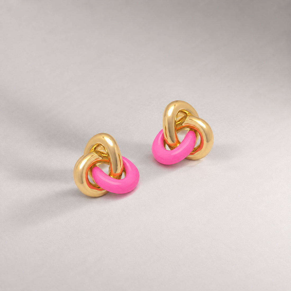 Kalno Midi Studs in Gold and Pink