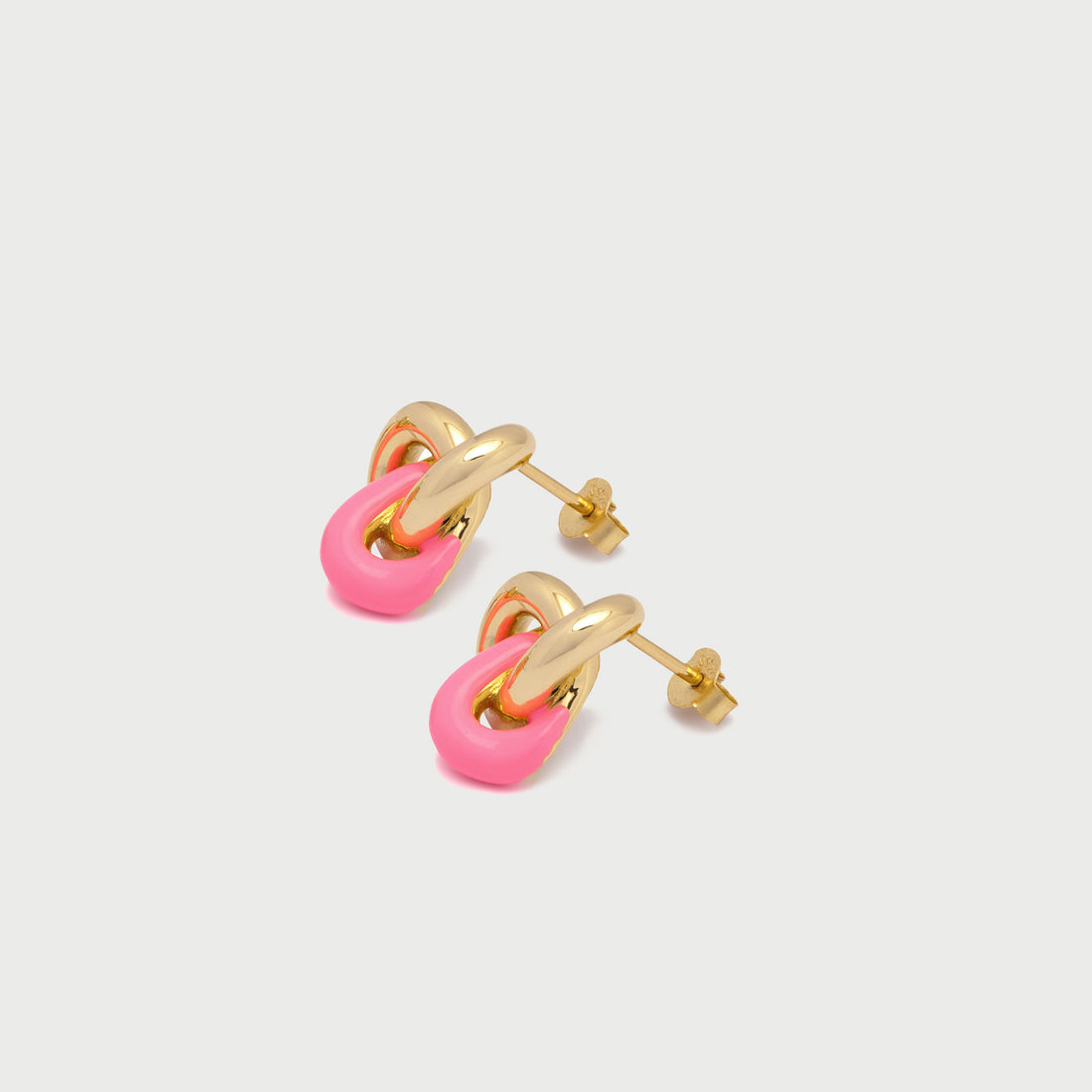 Seva Midi Face on Stud in Gold and Pink