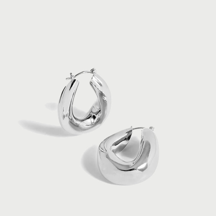 Maxi Falin Chubby Hoop Earrings in Silver