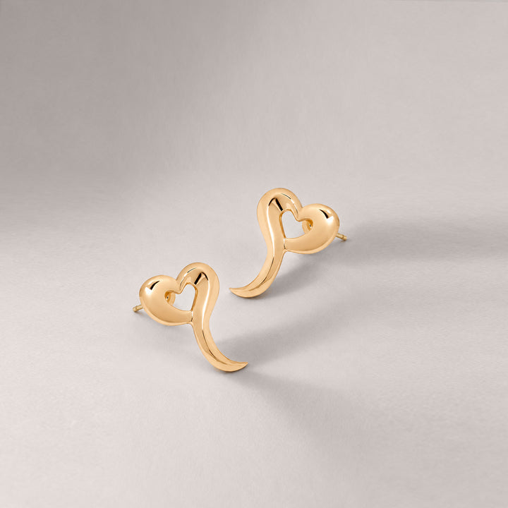 LOFF MINI HEART STUDS IN GOLD