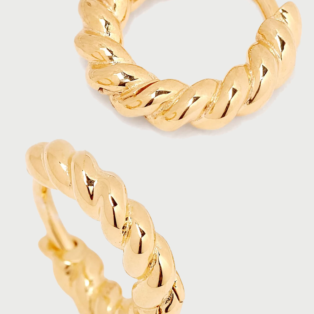 Fenny Twisted Mini Hoop Earrings in Gold