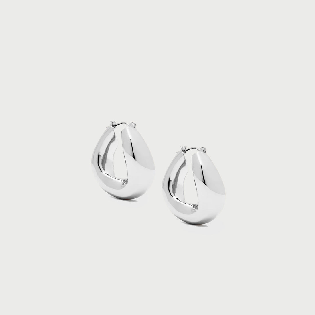 Falin Midi Chubby Hoop Earrings in Silver