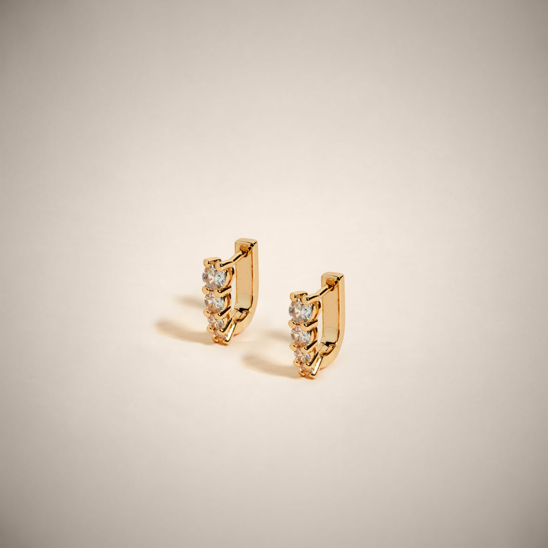 Marlo Mini Crystal Hoop Earrings in Gold