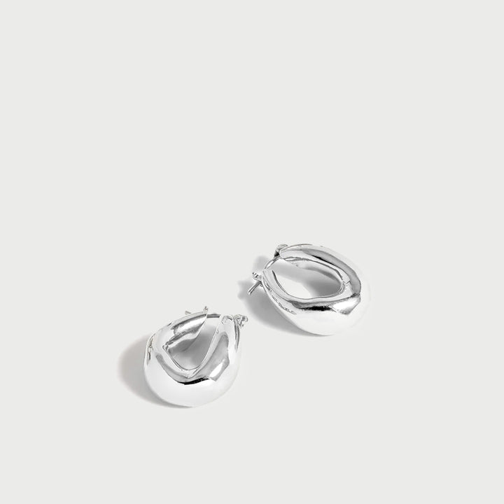 Falin Mini Chubby Hoop Earrings in Silver