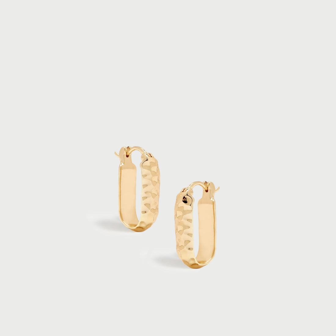 Sanu Soft Hammered Midi Hoop Earrings in Gold