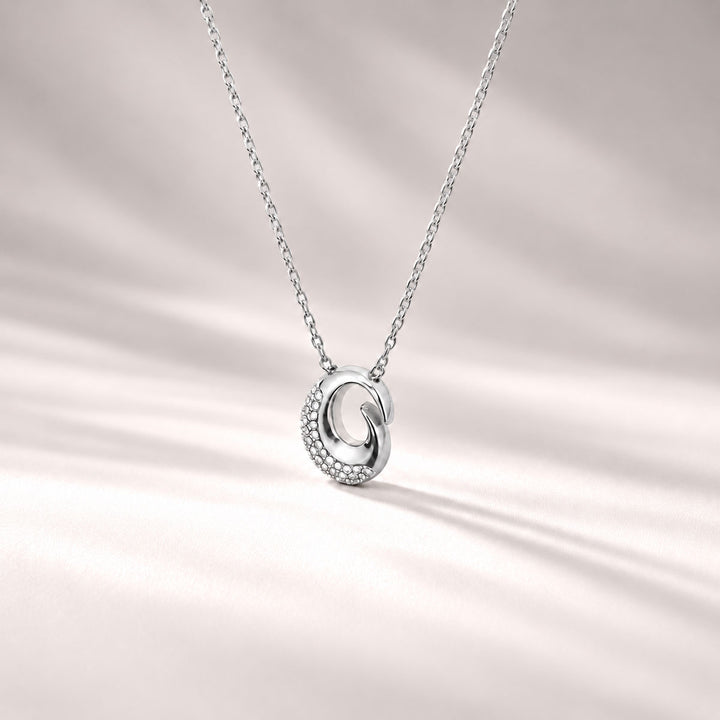 Insignia Pave Necklace in Silver