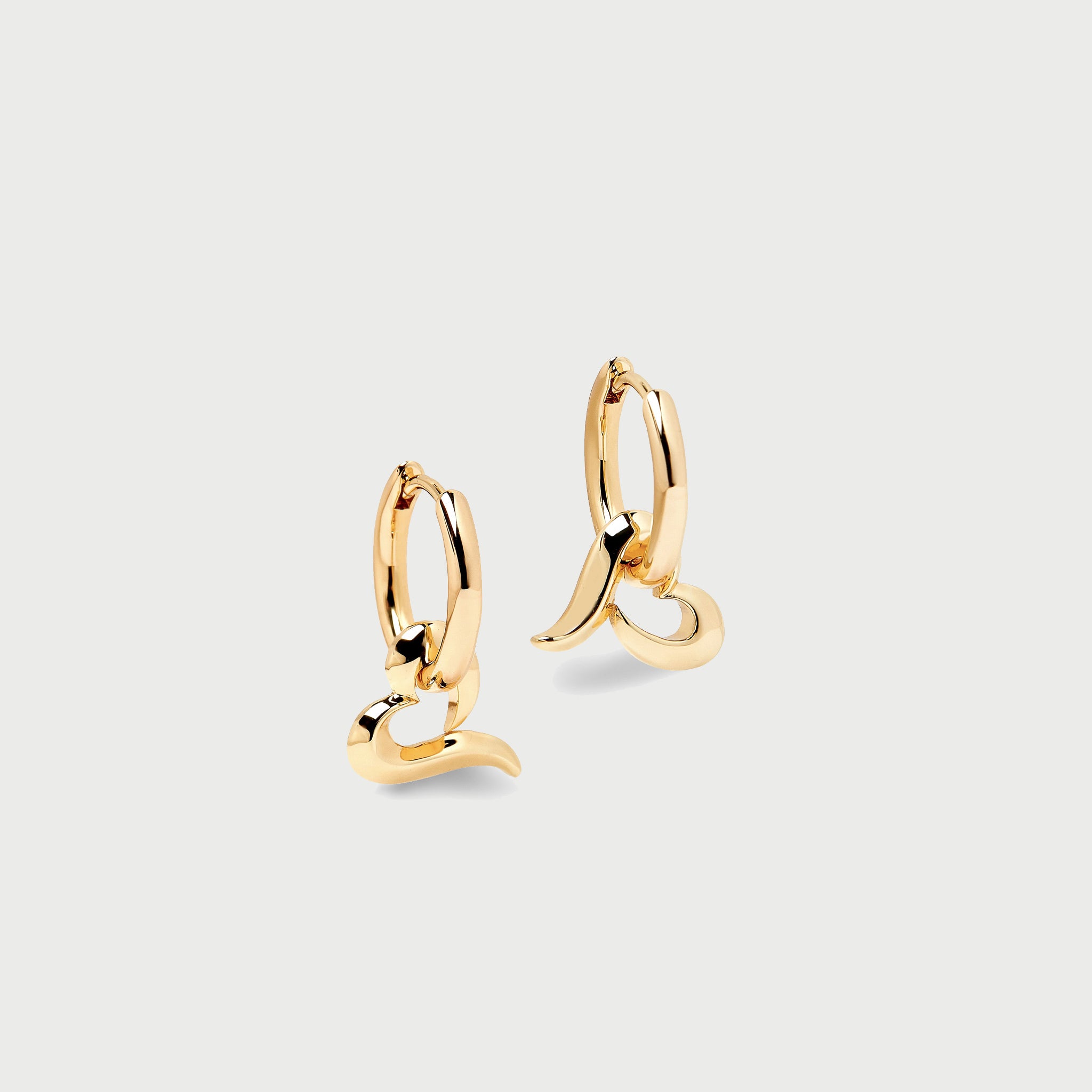 Love Charm Huggies in Gold