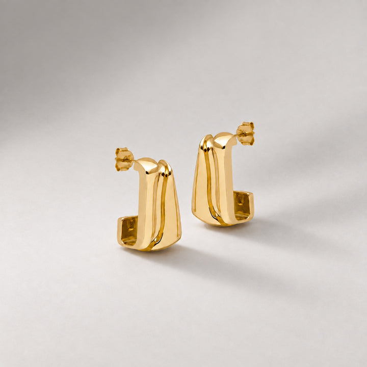 Fala Wave Maxi Hoop Earrings  in Gold