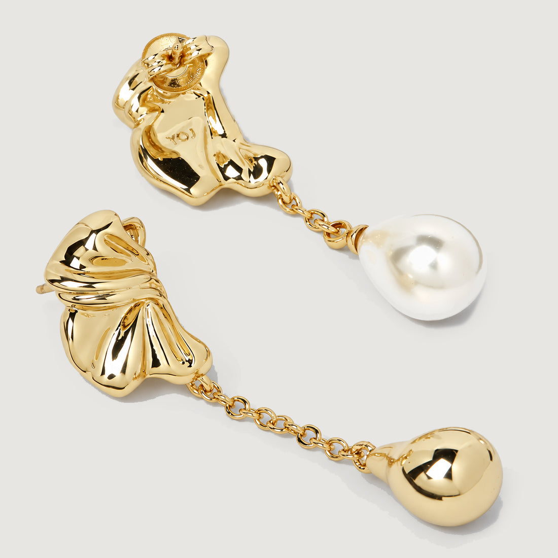 Falermo Mix & Match Drop Earrings In Gold & Pearl