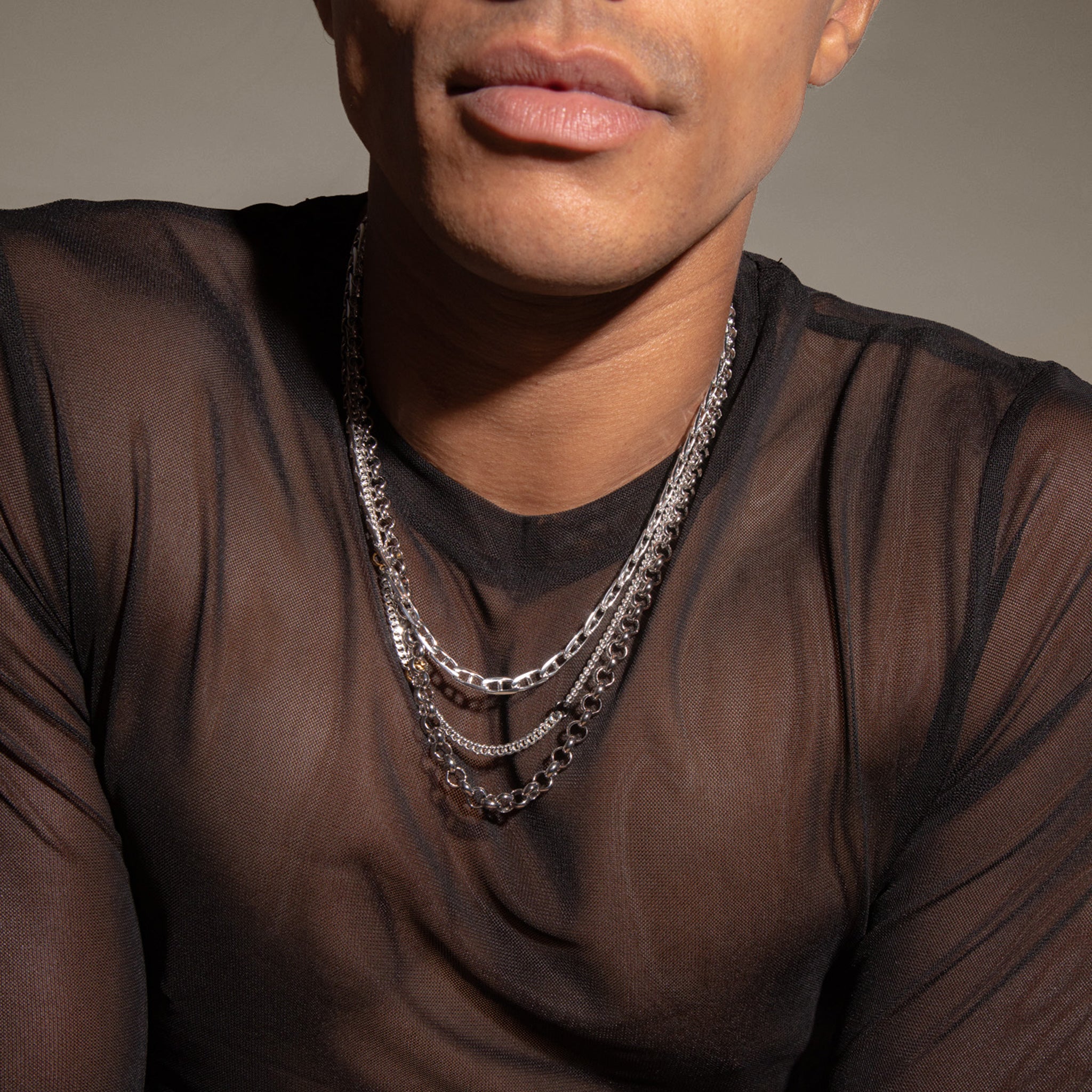 Link Necklace in Silver and Gold