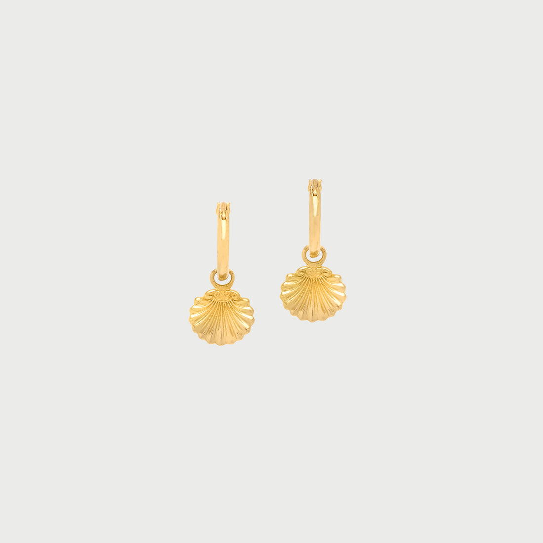 Concha Mini Charm Hoop Earrings in Gold