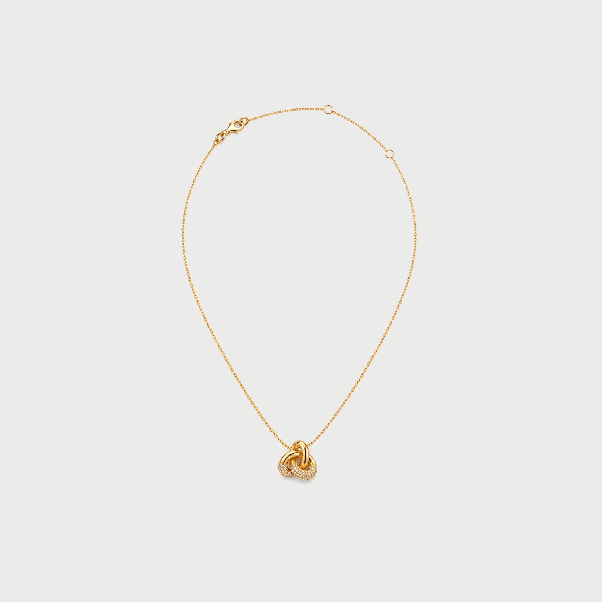 KNOT PAVE CRYSTAL NECKLACE IN GOLD