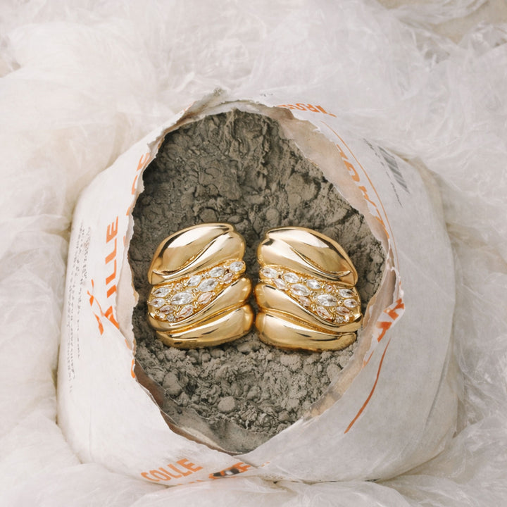 Sandy Pave Maxi Stud Earrings