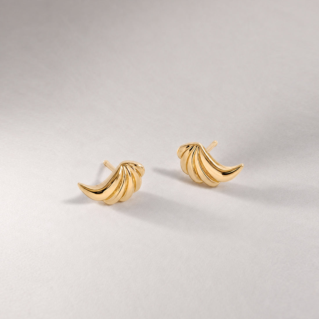 Wing Stud Earrings in Gold