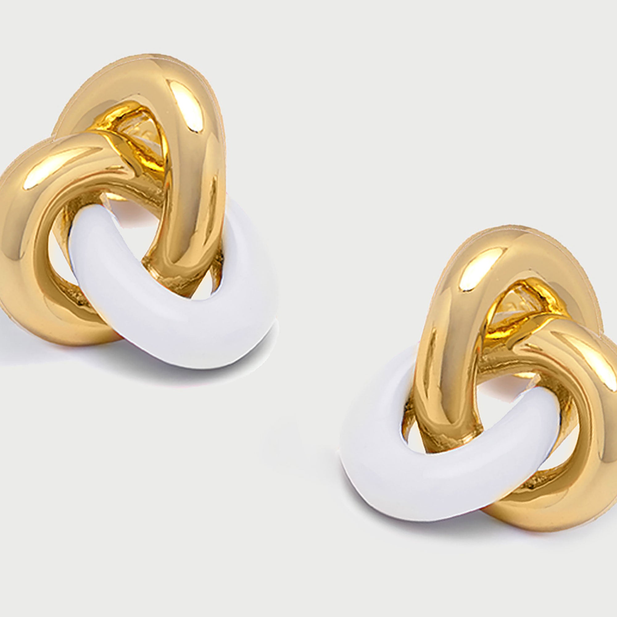 Seva Midi Face on Stud in Gold and White