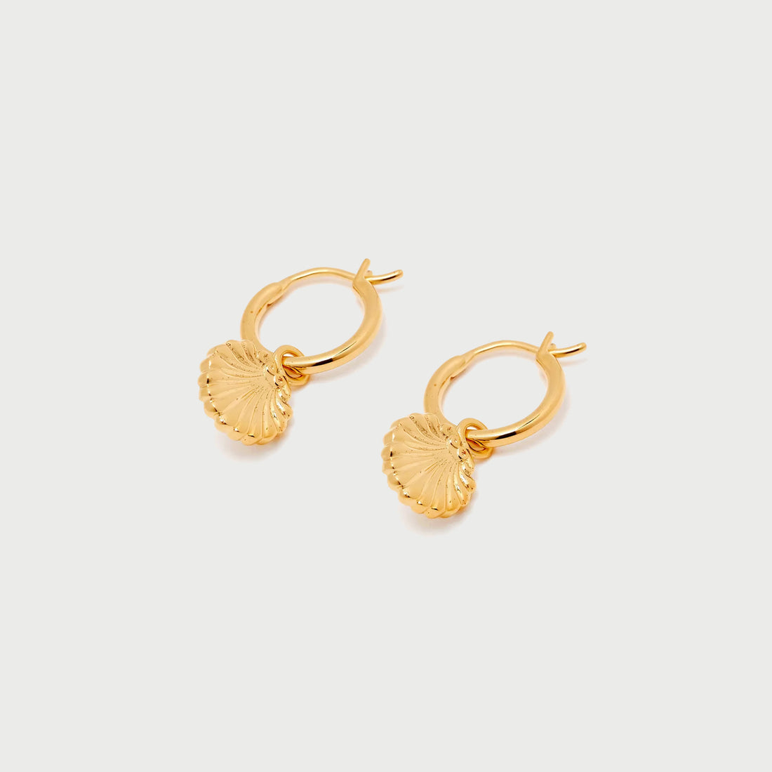 Concha Mini Charm Hoop Earrings in Gold