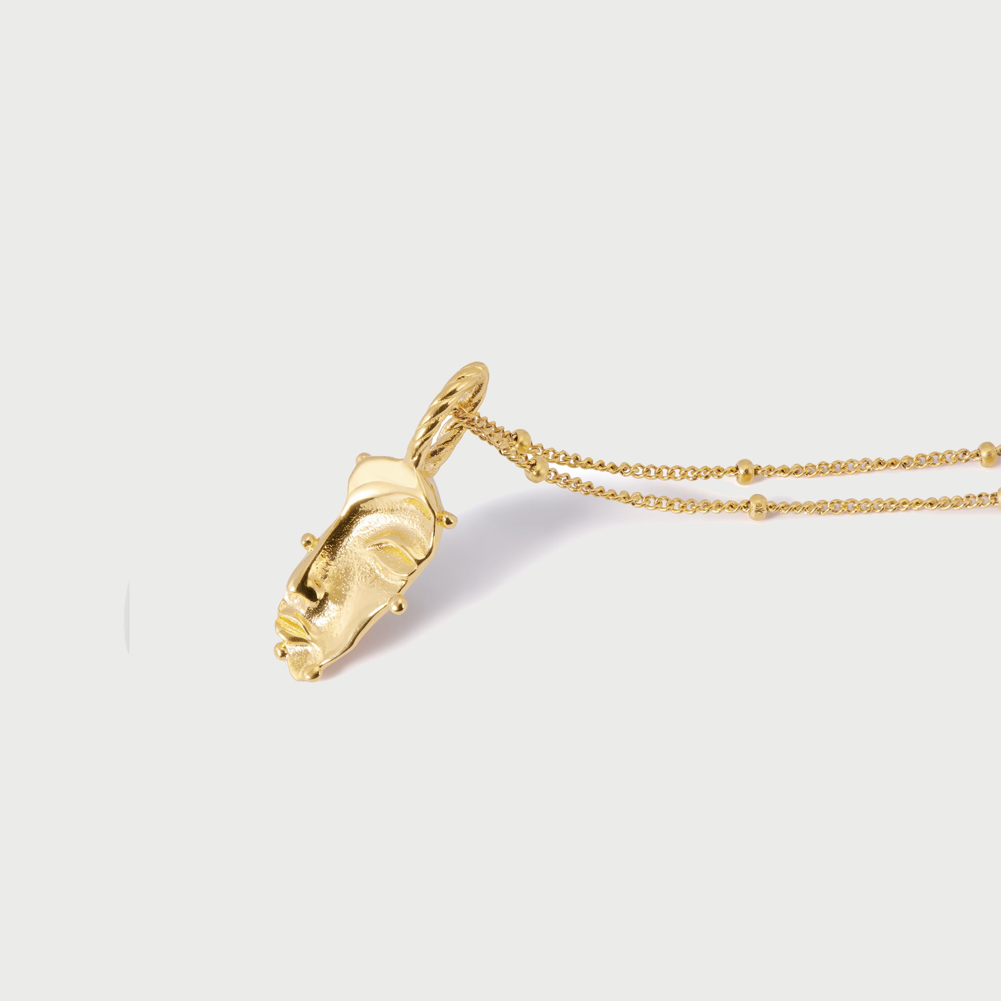 Visage Mini Pendant Choker Necklace in Gold