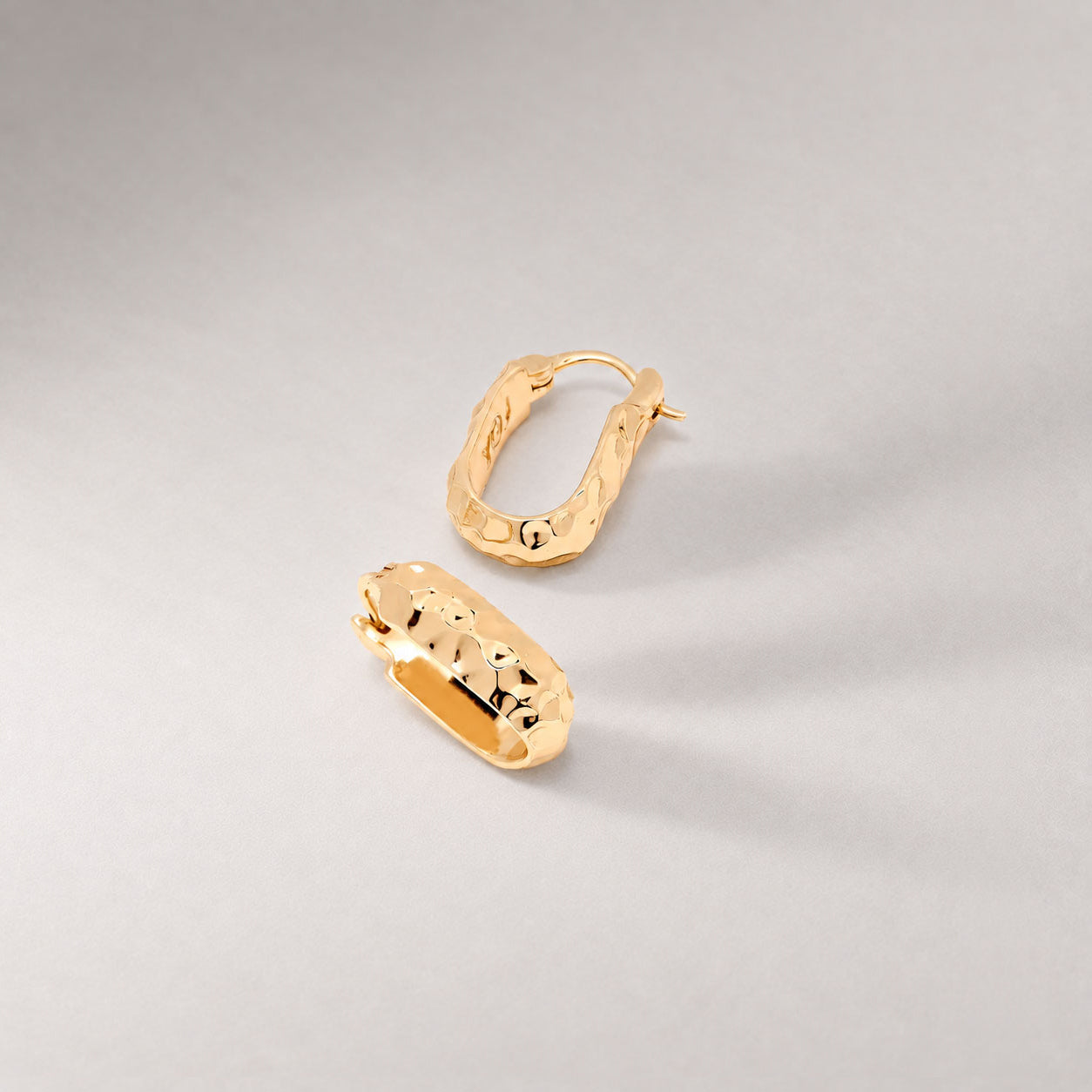 Sanu Soft Hammered Mini Hoop Earrings in Gold
